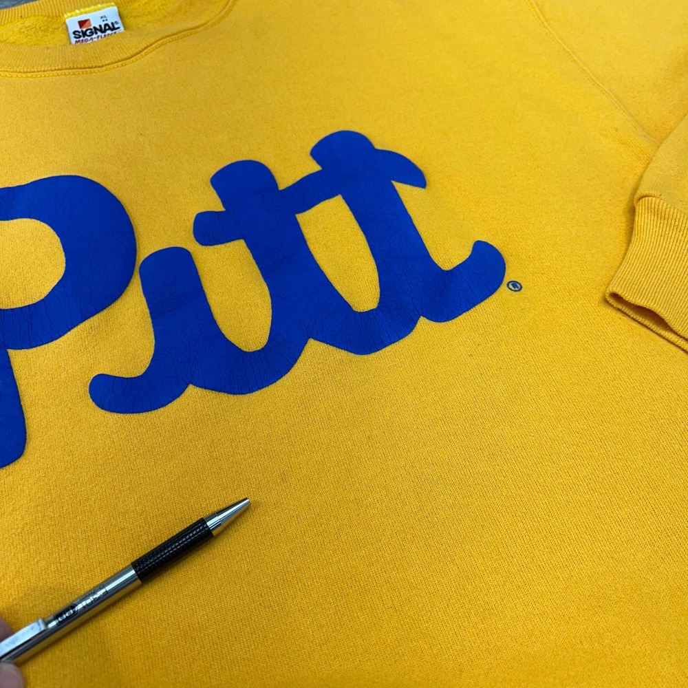 90s Vintage Pitt Panthers Sweatshirt Mens XL Pullover Crewneck Pittsburgh USA - Picture 6 of 7